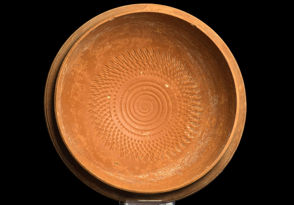 African red slip dish with feather-rouletting decoration; c. 4th to 6th century CE; private collection