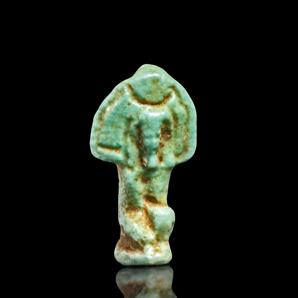 Ancient Egyptian faience amulet of the god Shu