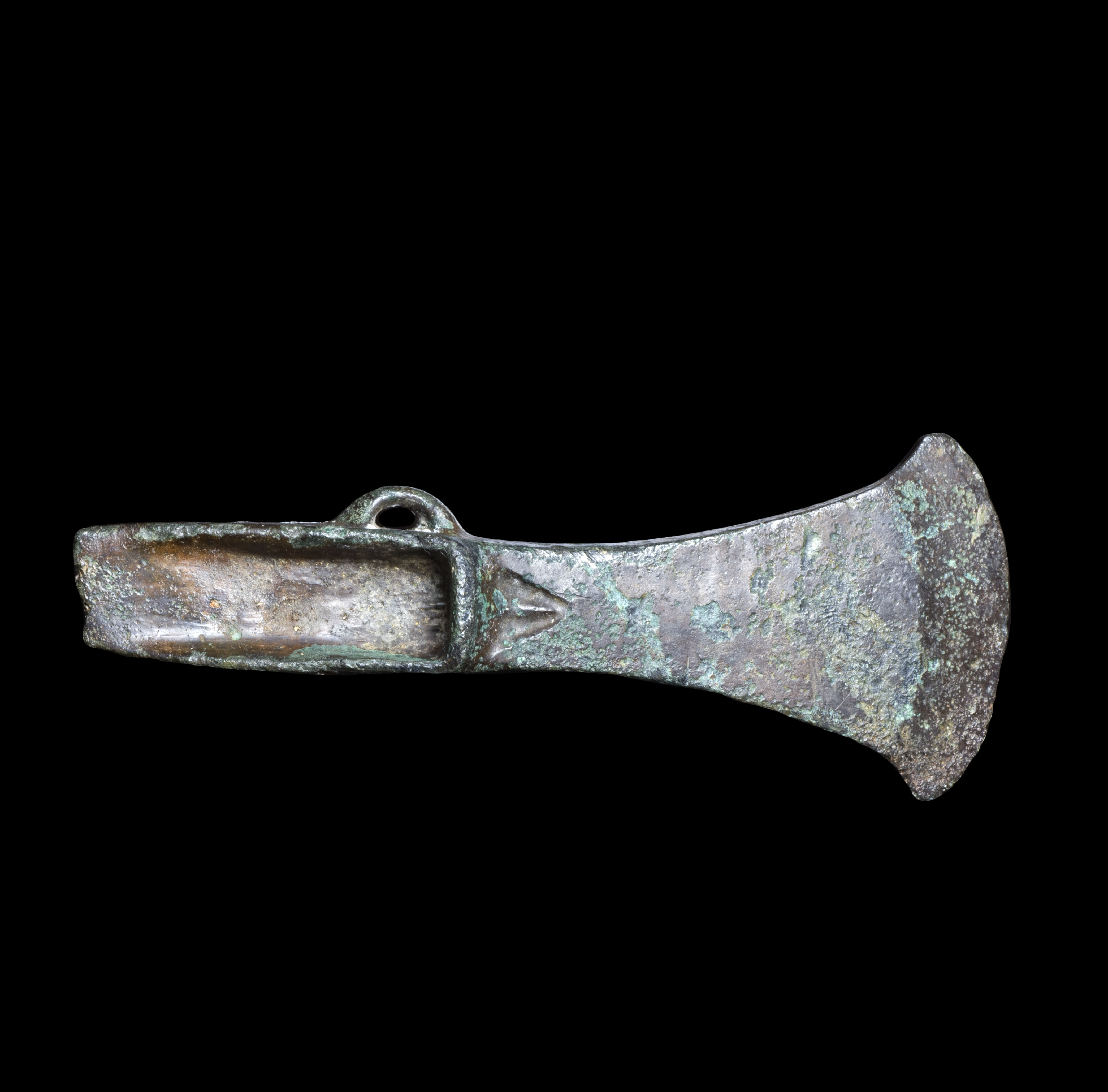 Ancient British Bronze Age looped palstave axehead