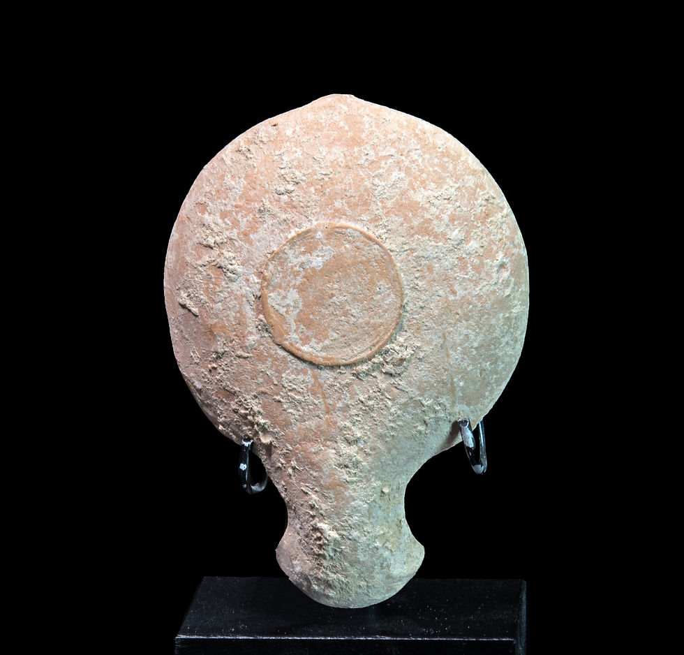 Thumbnail: Base of published Ancient Jewish Holy Land Daroma oil lamp