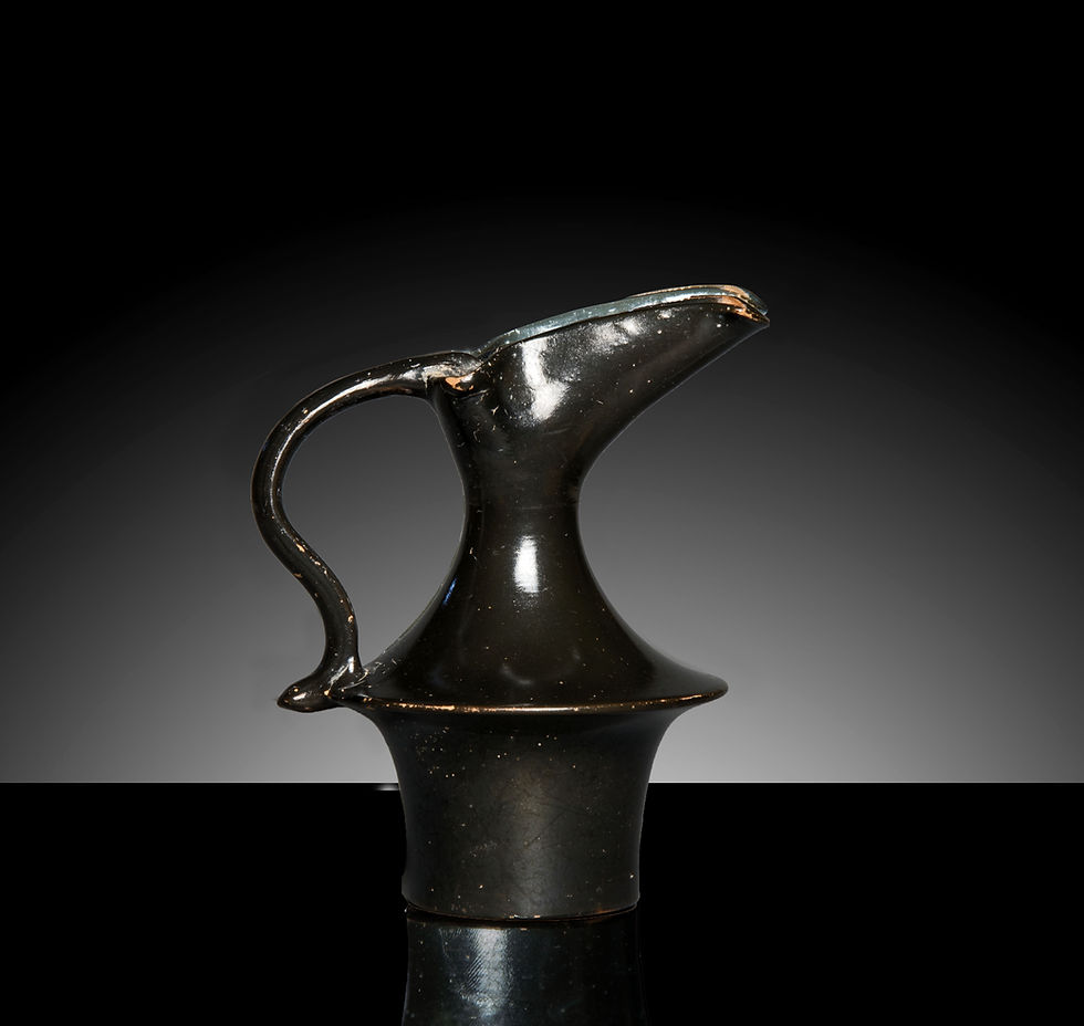 Ancient Greek Attic black-glazed oinochoe