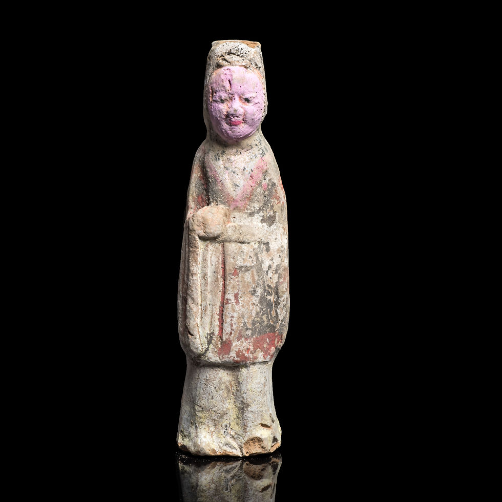 Chinese Tang Dynasty terracotta court attendant