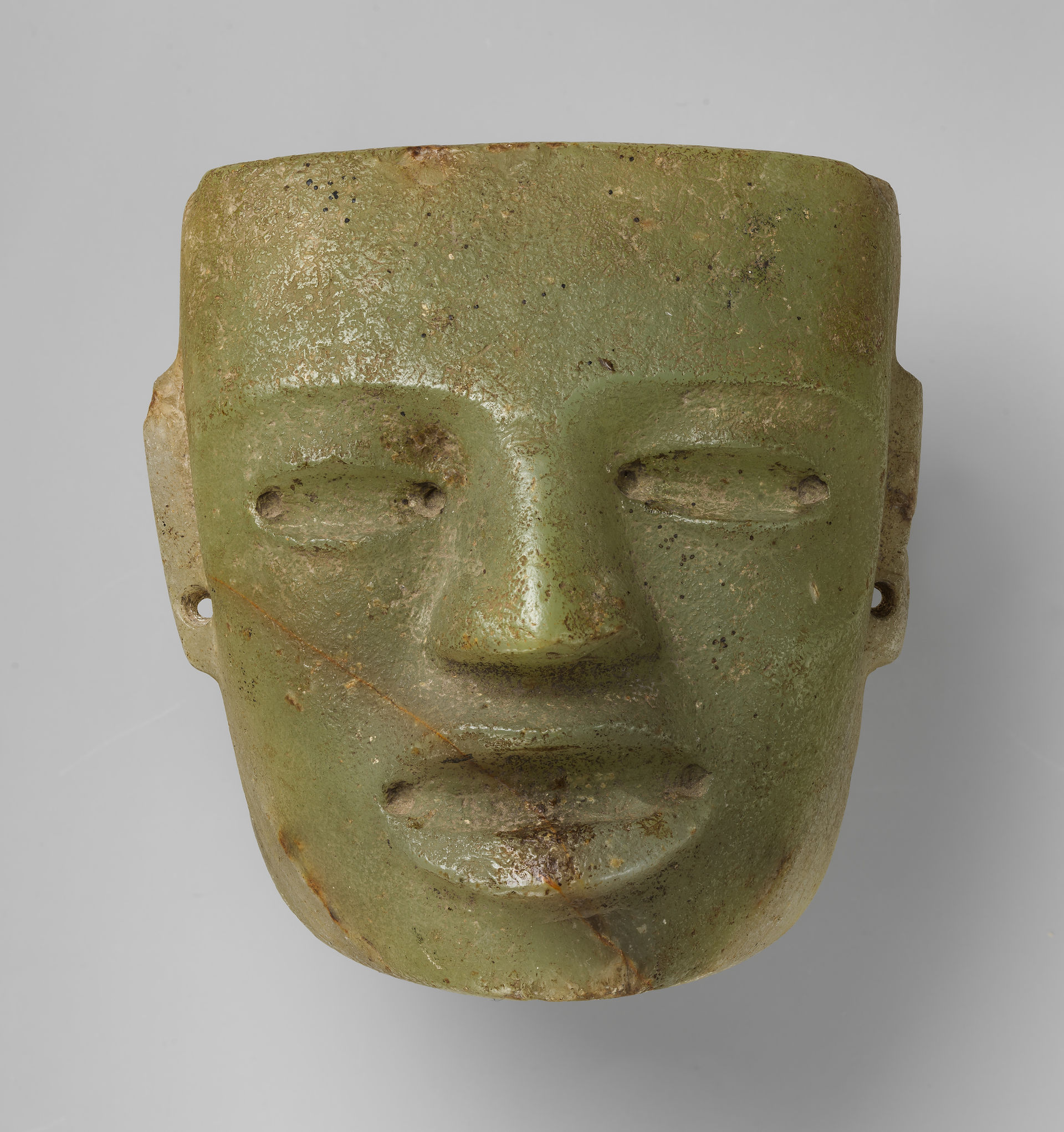 Ancient Teotihuacan green stone mask