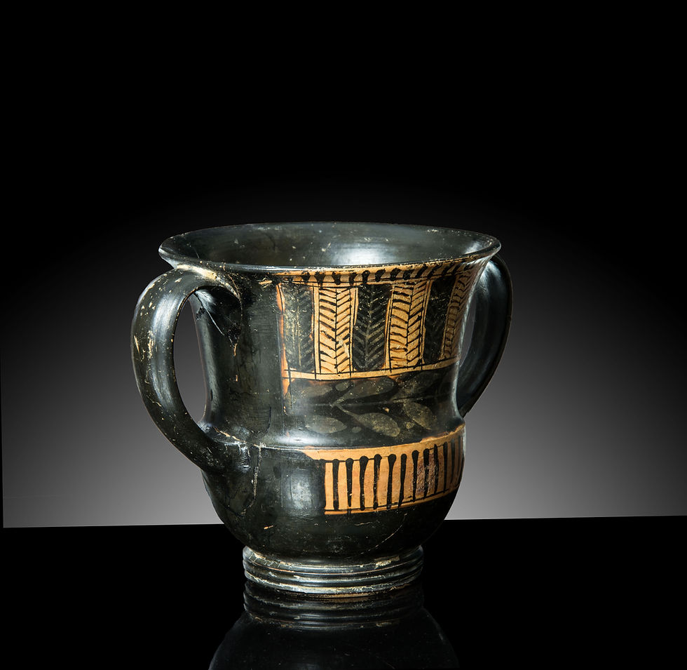Thumbnail: Side view of Ancient Greek Apulian Xenon sessile kantharos
