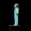 Thumbnail: Left side view of Ancient Egyptian 21st Dynasty bright blue faience shabti