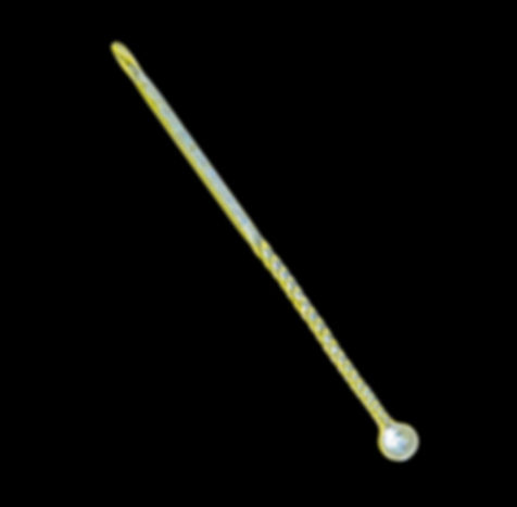 Ancient Roman yellow glass pharmaceutical ligula or stirring spoon