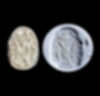 Egyptian Hyksos scarab with twisted rope design and wax impression