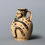 Thumbnail: Left side view of Ancient Etruscan pottery askos in the form of Silenus