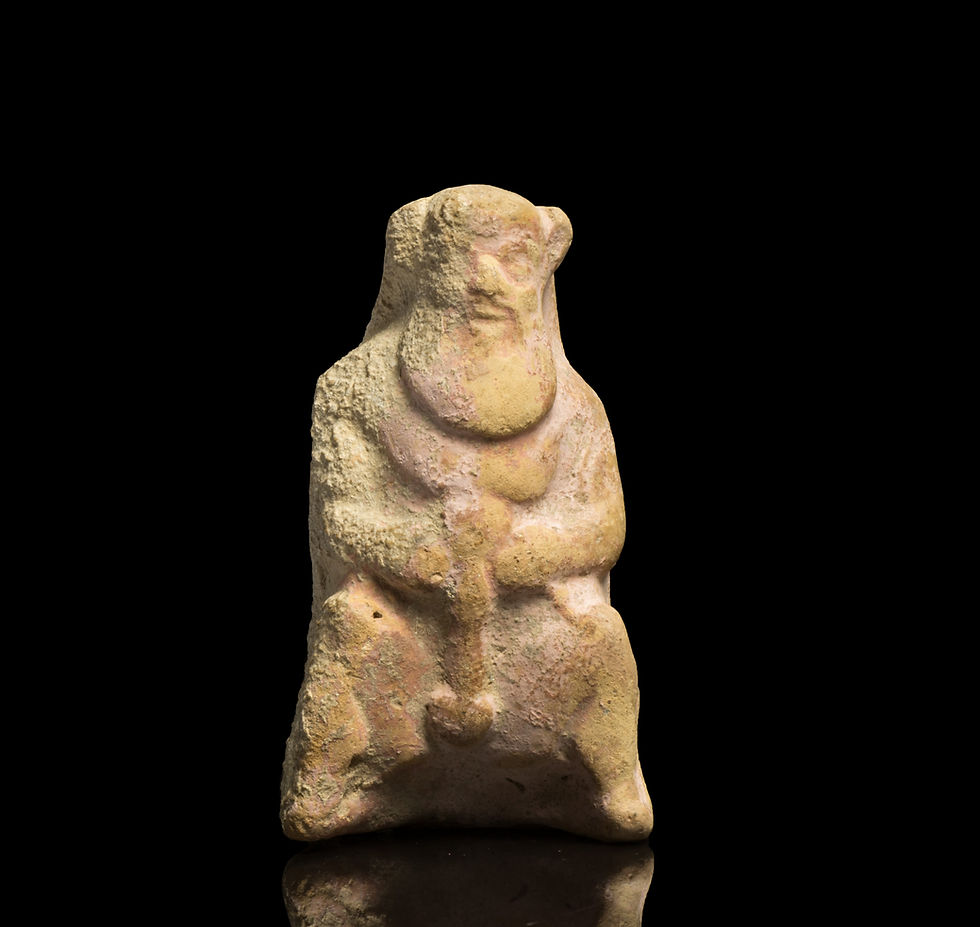 Ancient Greek Rhodian terracotta of a satyr