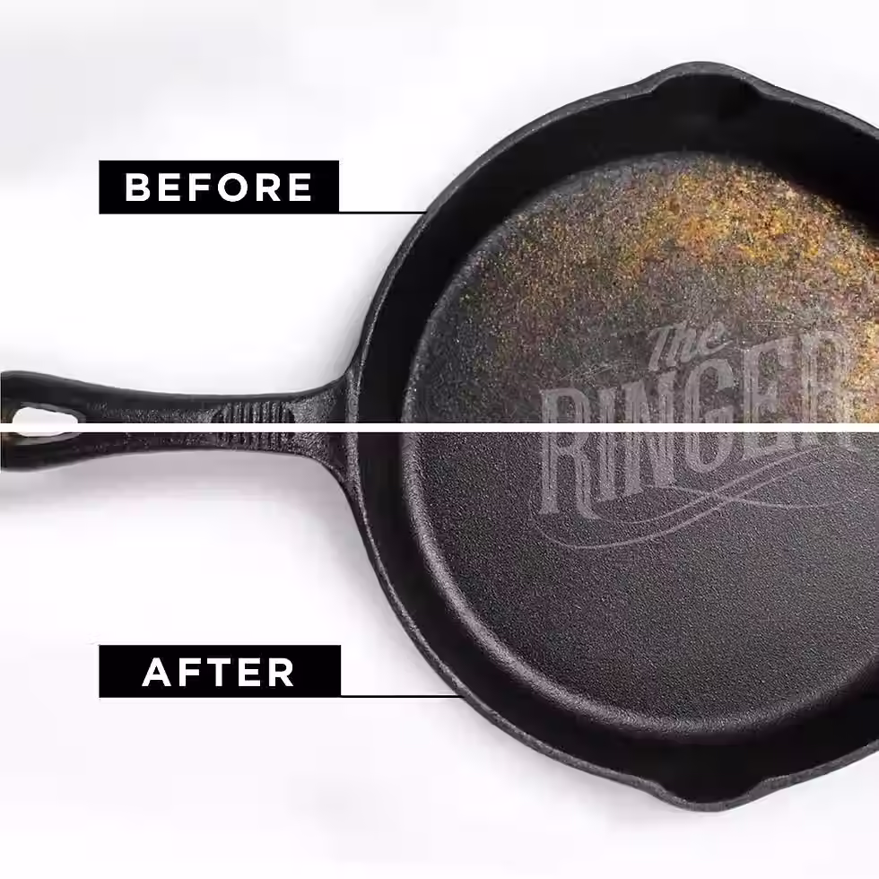 The Original Stainless Steel Cast Iron Cleaner, Patented XL 8x6 Inch Design