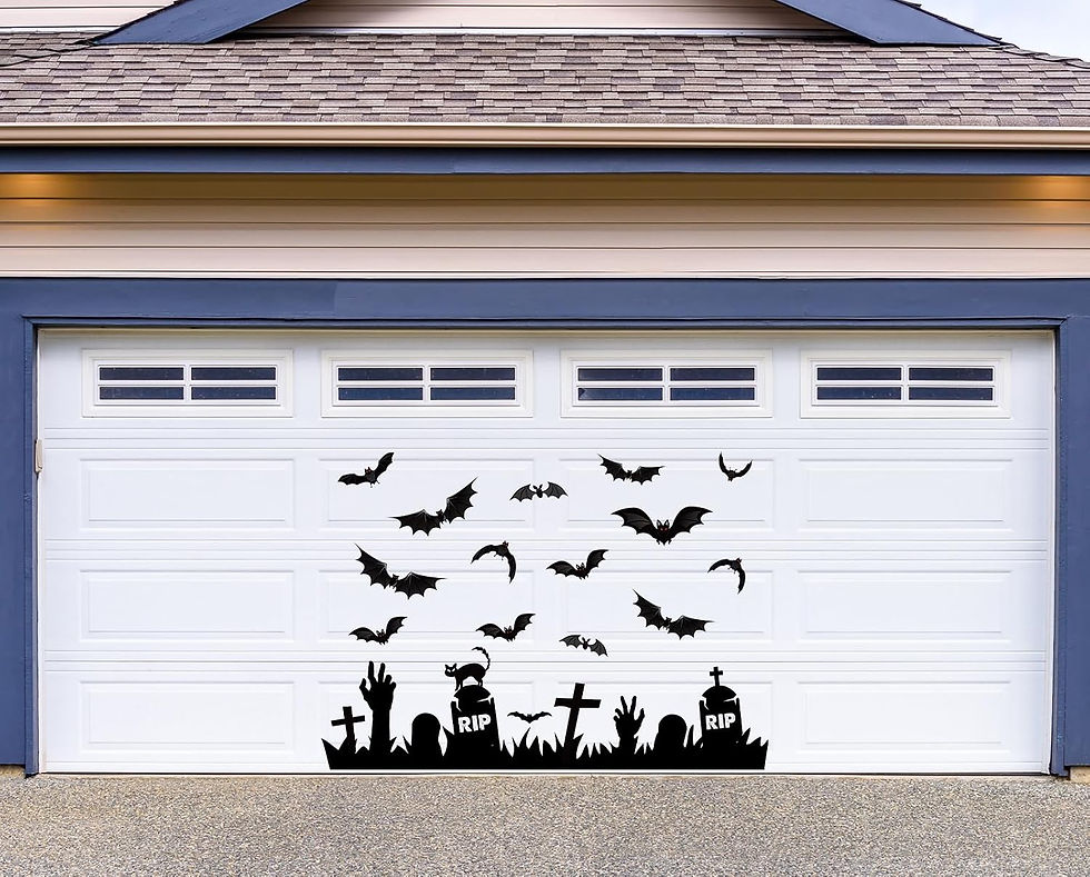 JarThenaAMCS 23Pcs Halloween Garage Decoration Magnet Tombstone Cross Bat Refrigerator Decals Black Magnetic Stickers for Party Home Door Car Dishwasher Decor