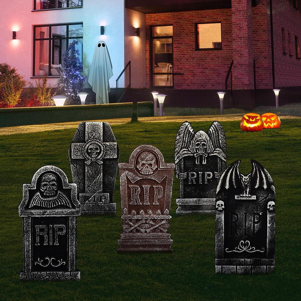 Halloween Foam Graveyard Tombstones, Halloween Headstones Decoration, 5pcs