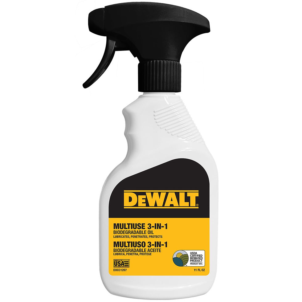 DEWALT 3 in 1 Multi Purpose Biodegradable Penetrating Oil – Professional Grade Lubricant for Machines, Tools, Doors Hinges and Much More, – Fast Acting Lubricating Formula, 11 oz
https://amzn.to/4decOy4