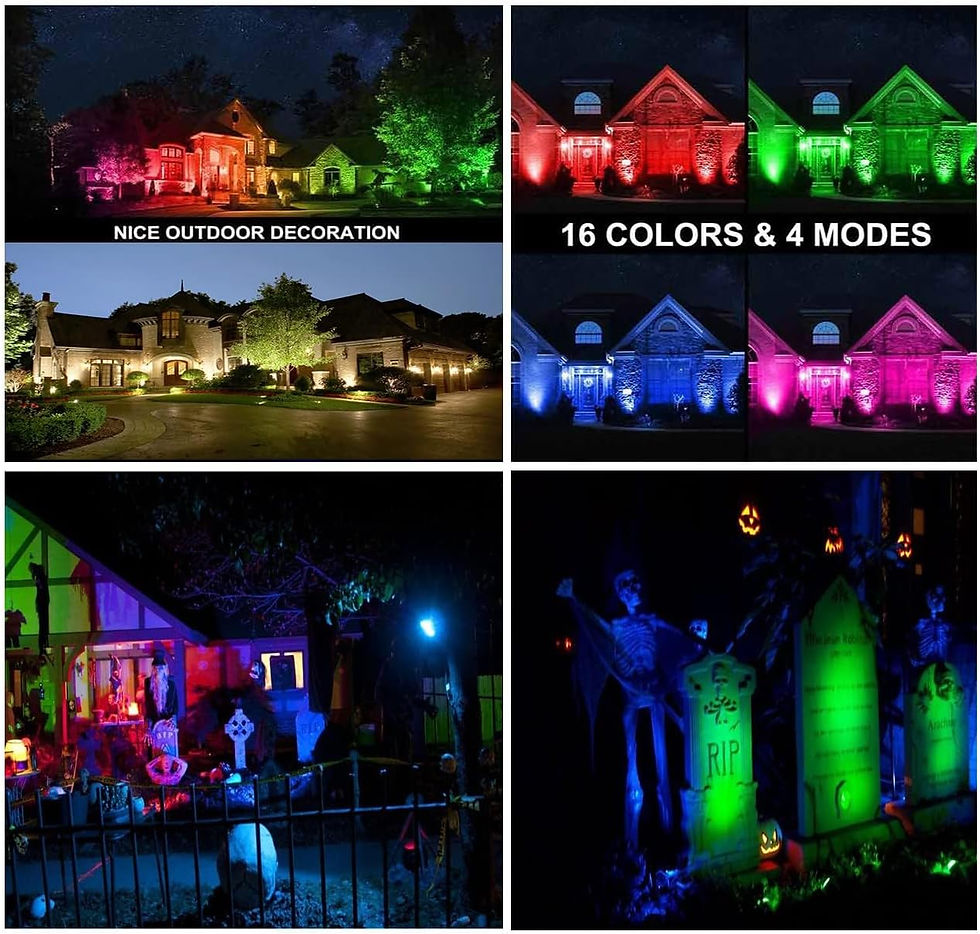 Halloween Outdoor Spotlight 120V LED Spot Lights Outdoor RGB 12W Color Changing Landscape Lights with Remote Control Waterproof Spot Lights Outdoor for Yard Path Garden Decorative (2Pack)
