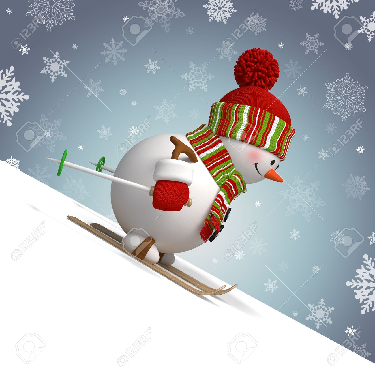 Bonhomme de neige aimant skier