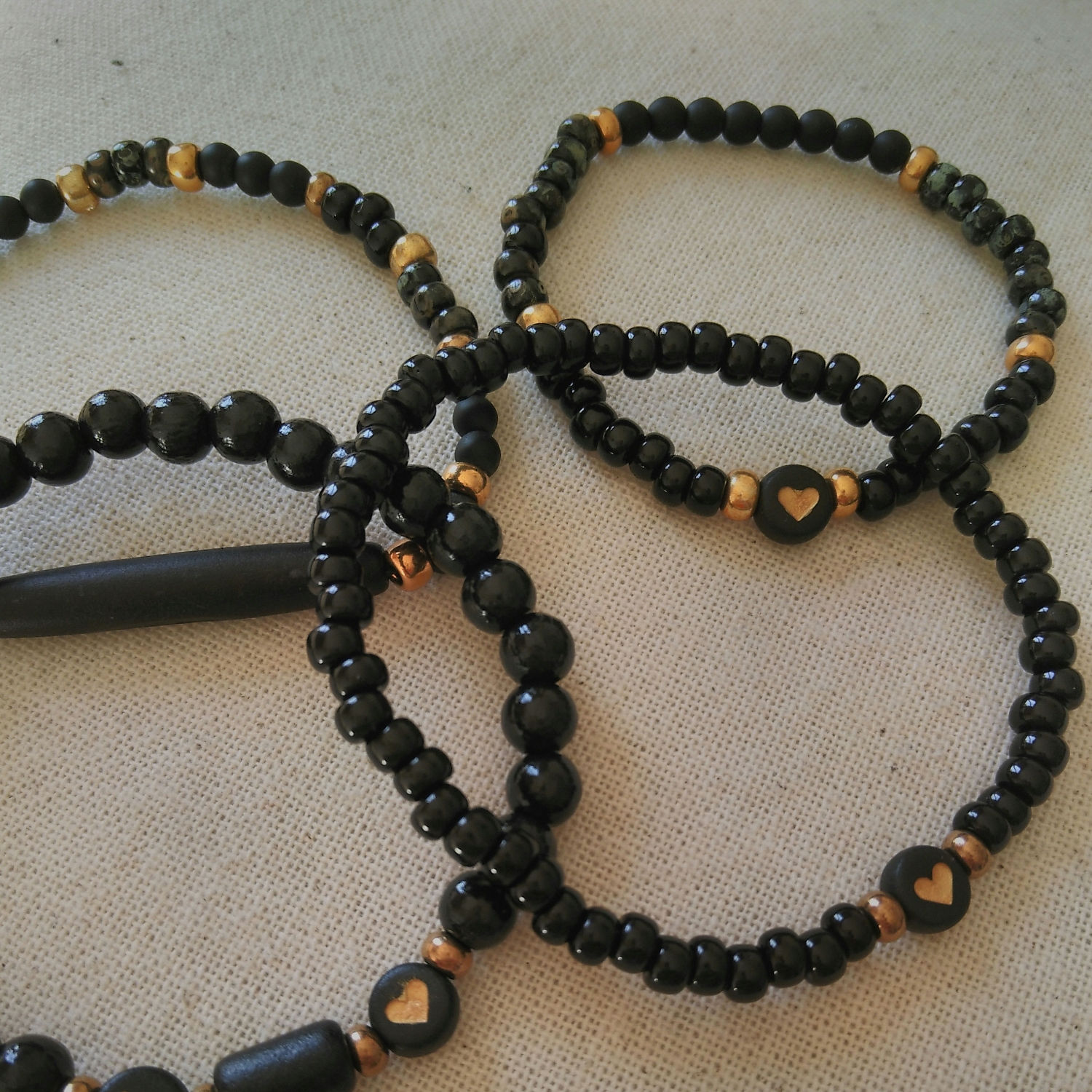 Lot de 5 bracelets mariage Black