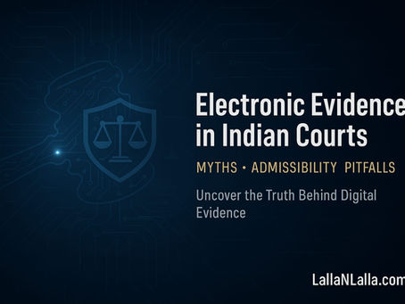 Electronic Evidence in Indian Courts: Complete Guide to Admissibility, Section 65B, and
Legal Pitfalls