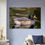 Thumbnail: W006 - Chiloé wigeon Canvas on Blue Wall