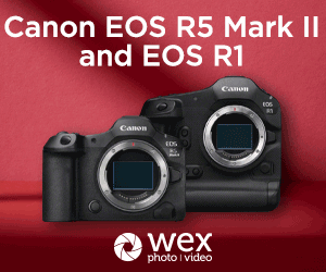 Wex Website promo of Canon R1 and R5 Mark II Cameras