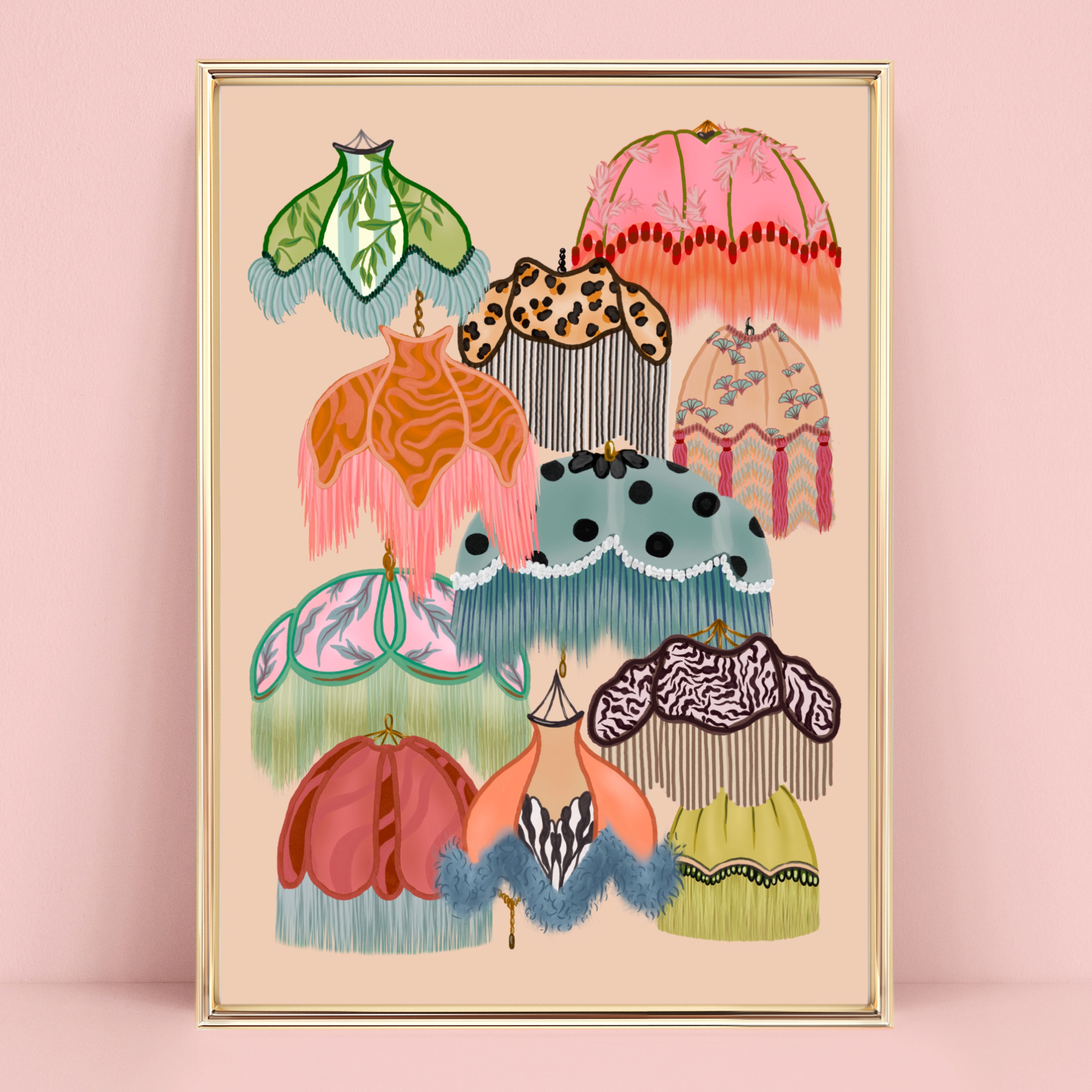 Vintage Shade Pattern Clashers Art Print