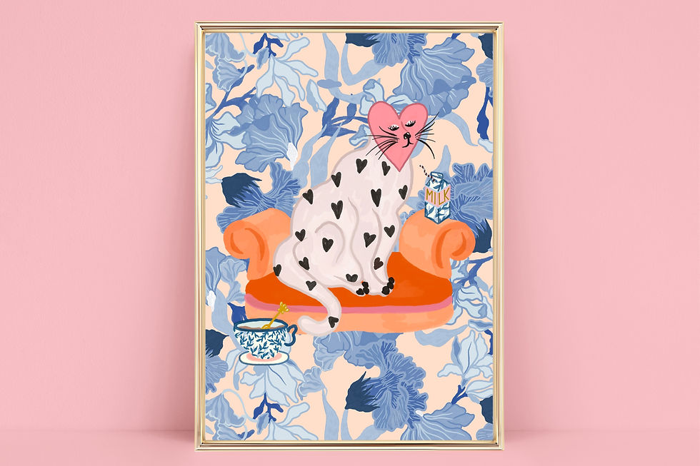 The Cat That Got The Cream Art Print