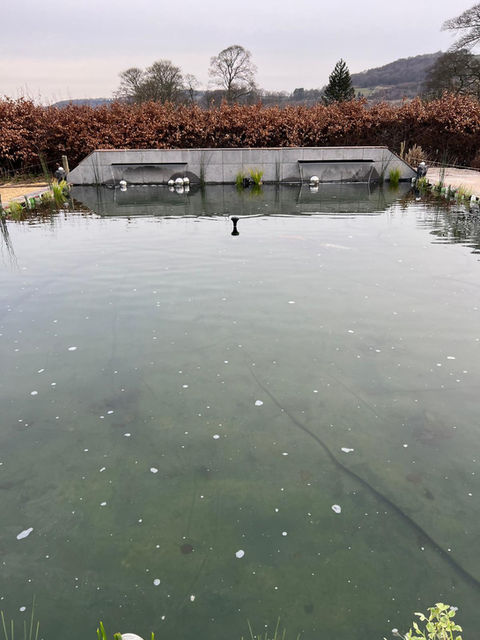 large bare pond
