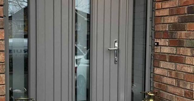 Composite door with glazing
