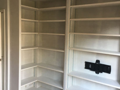 a newly installed white cabinet
