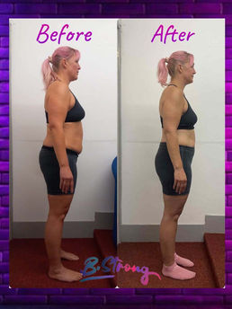 Female before and after 6-week challenge