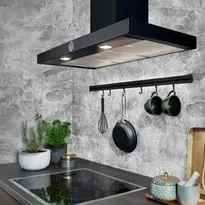 Grey kitchen with extractor fan