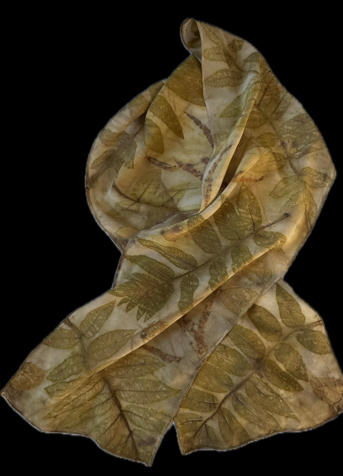 Black Walnut Ecoprint Scarf