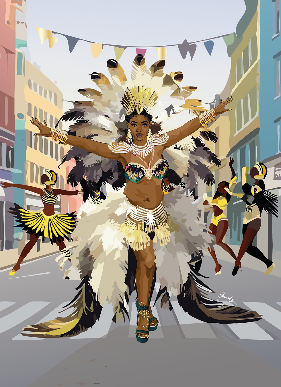 Celebrate Your Colours, Carnival Queen Greeting Card detail image.png