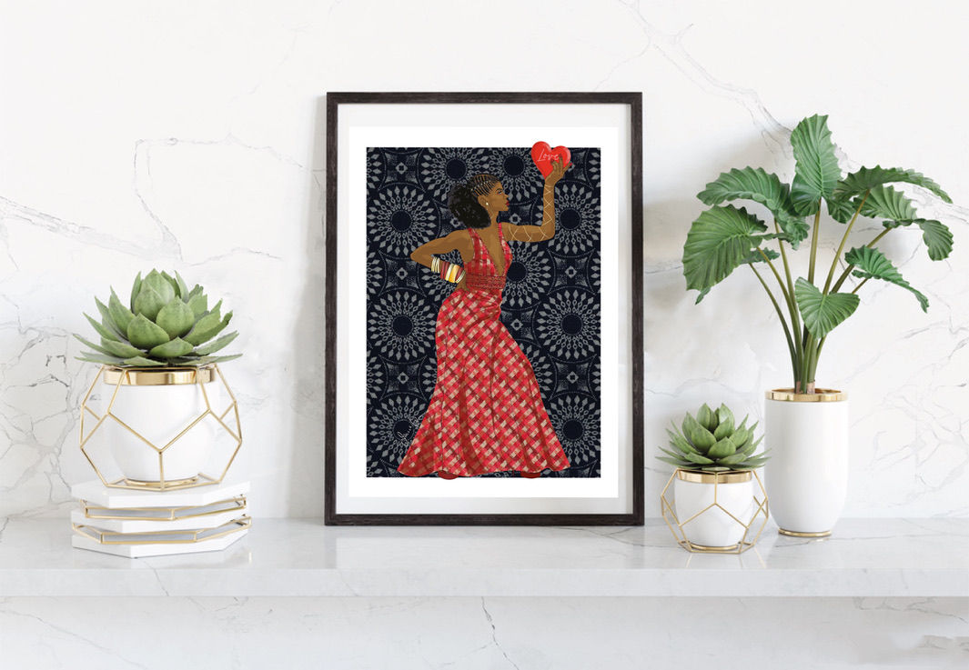 A4 Art Print, Afrocentric Love