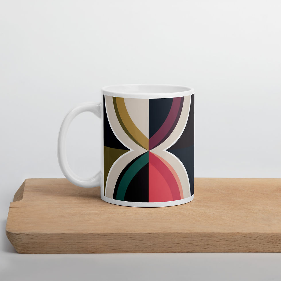 Orbit 11oz ceramic mug on wooden shelf