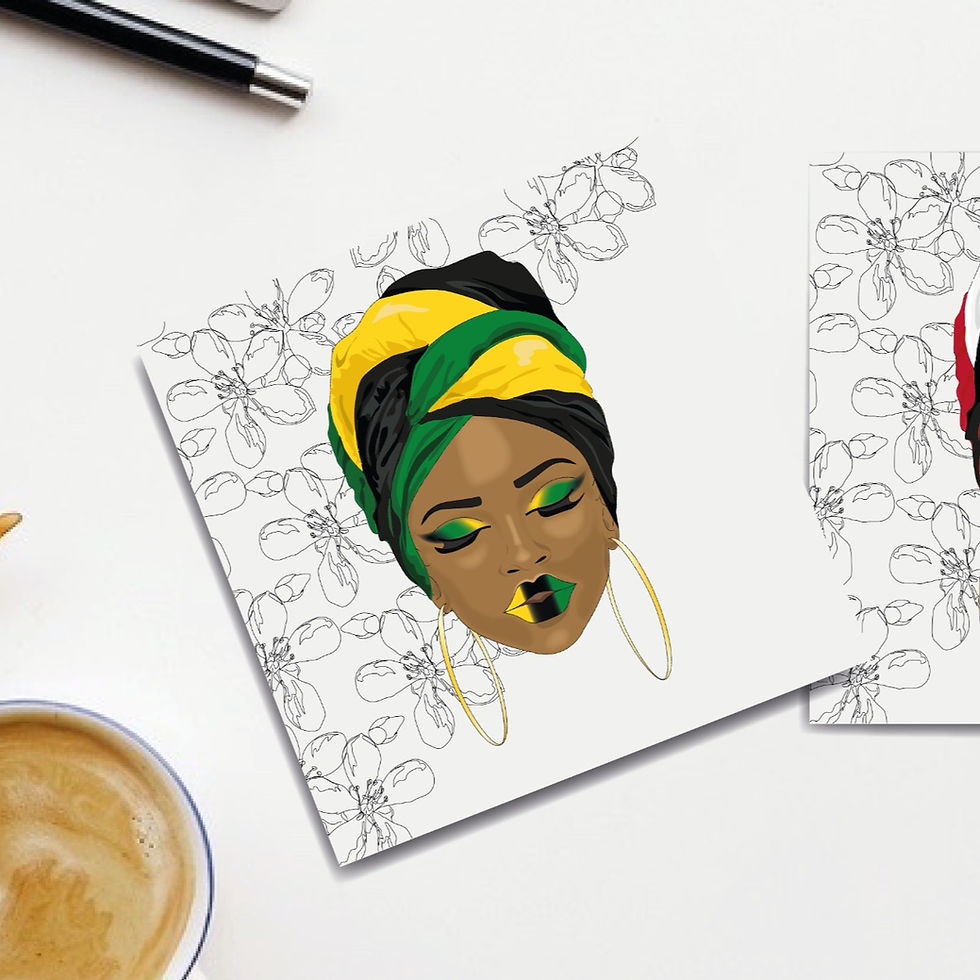 Jamaica themed flag greeting card.jpg