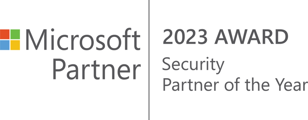 Microsoft Partner badge for 2023 Award Security Partner of the year