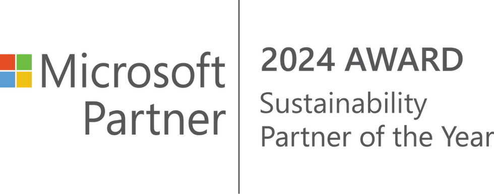 Microsoft Partner badge for 2024 Award Sustainability Partner of the Year