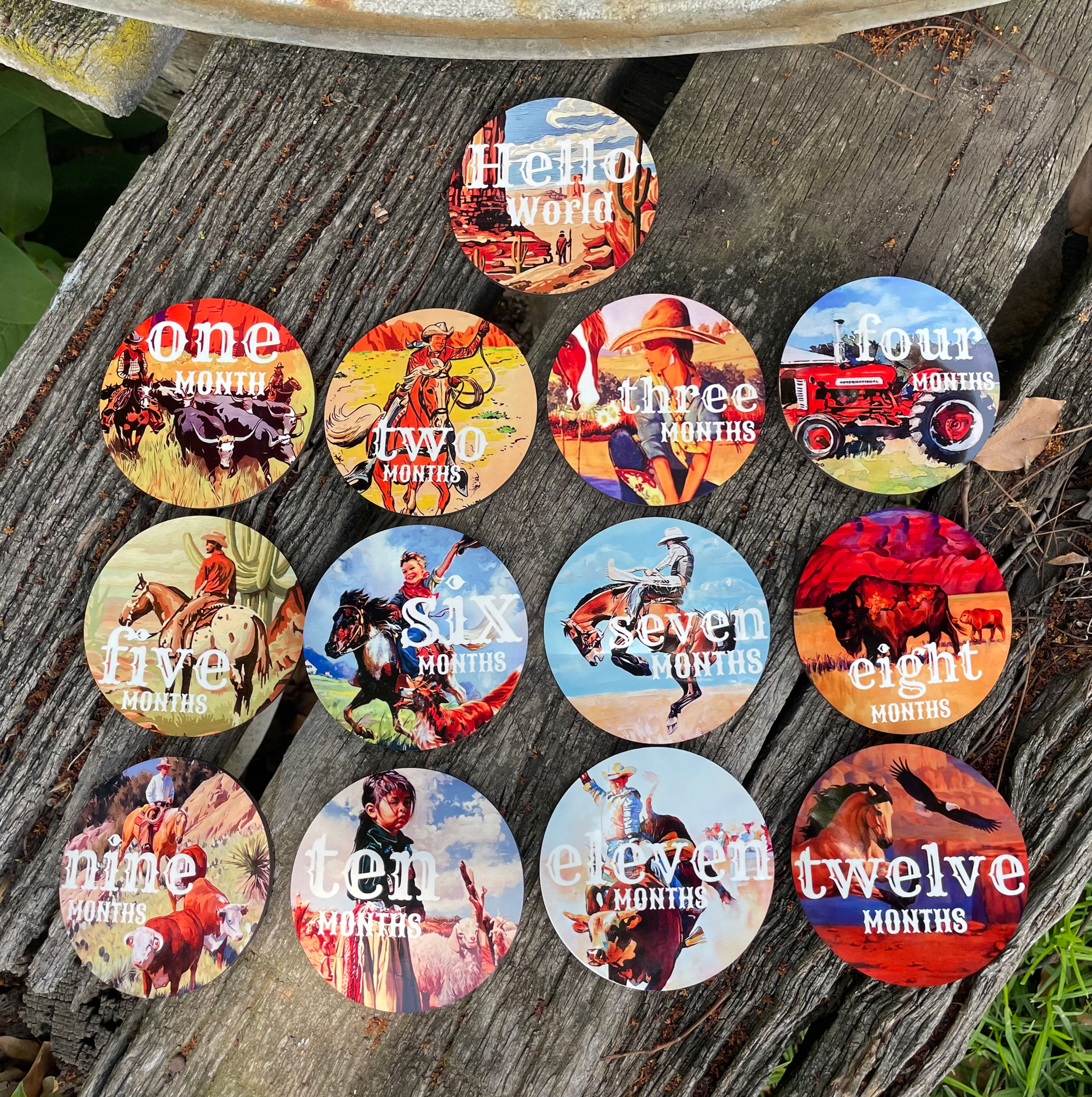 Vintage Western Milestone Cards