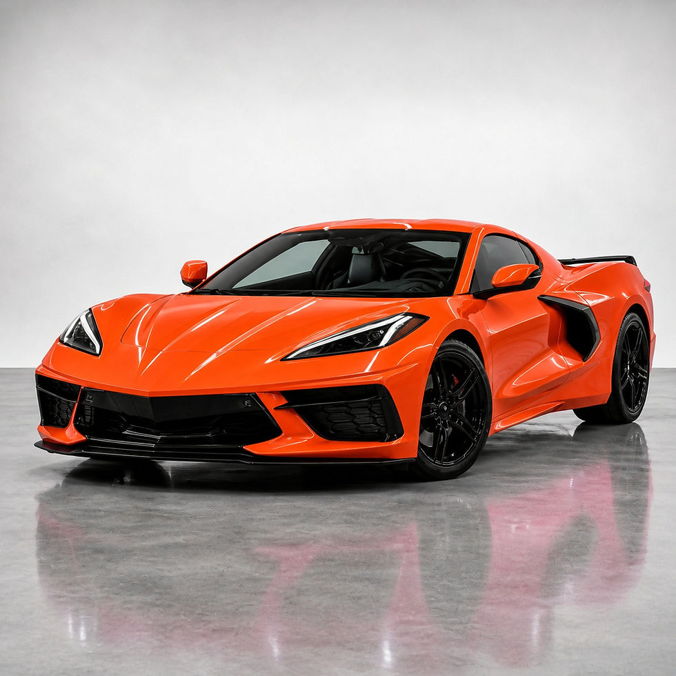Crystal Orange Red Color PPF applied to a Chevrolet Corvette, vibrant gloss orange red finish by Bespoke Wraps