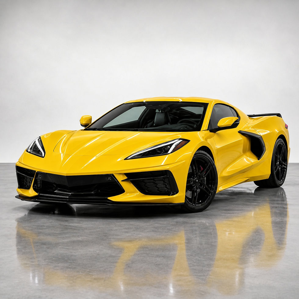 Sunflower Yellow Color PPF by Bespoke Wraps applied to a Chevrolet Corvette, vibrant glossy yellow finish
