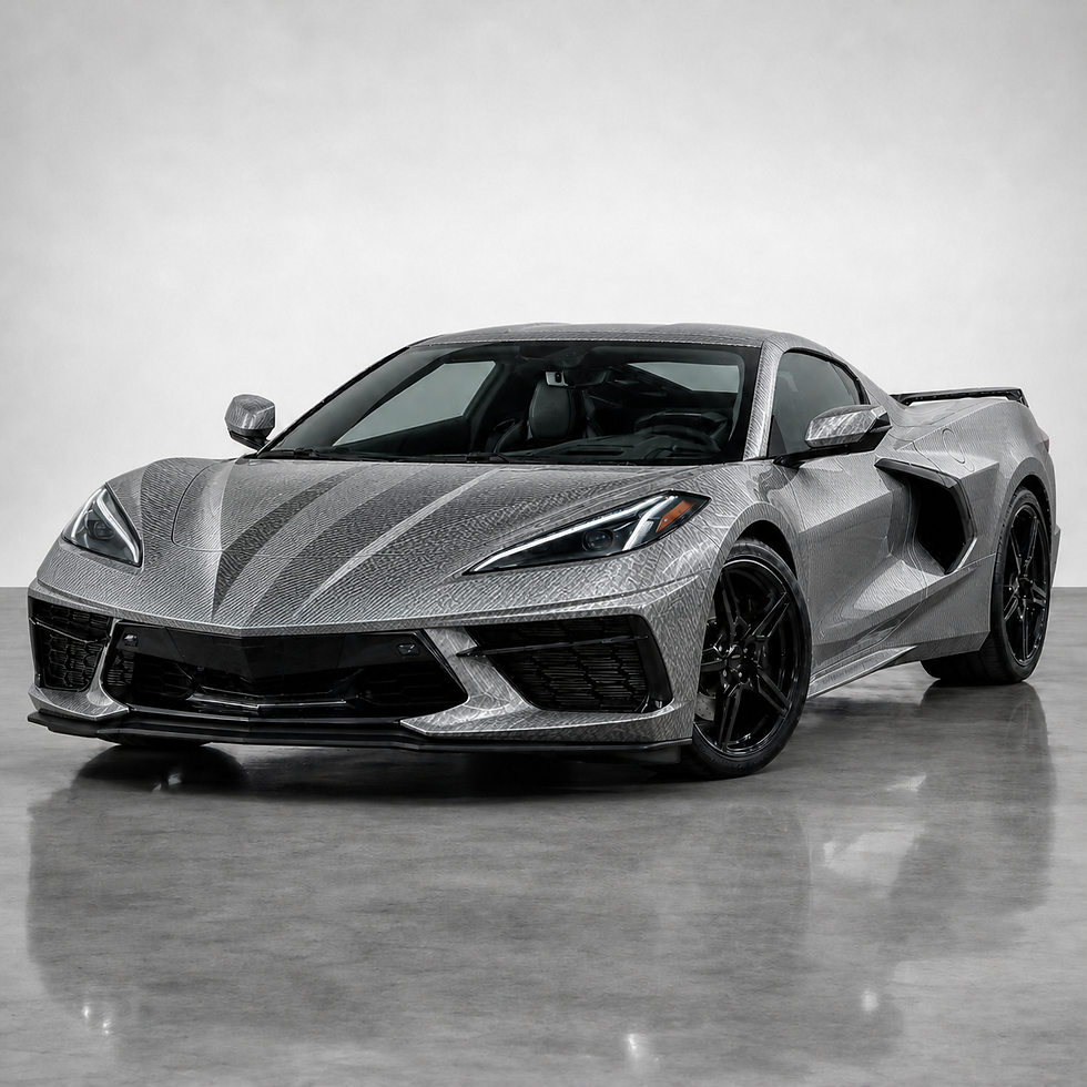 Carbon Fiber Overlay Silver Color PPF applied to a Chevrolet Corvette (PB-323)