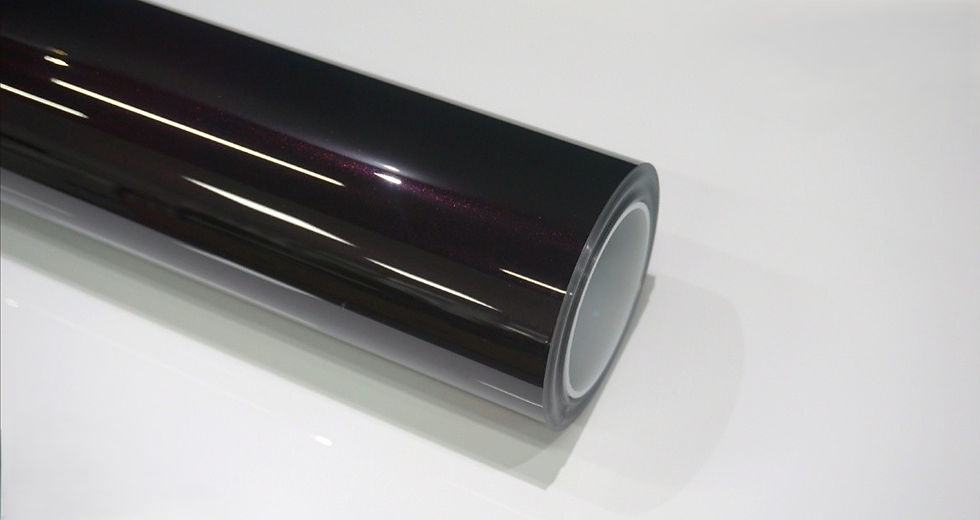 Deep Agate Color PPF film roll showing the deep black red gloss finish by Bespoke Wraps