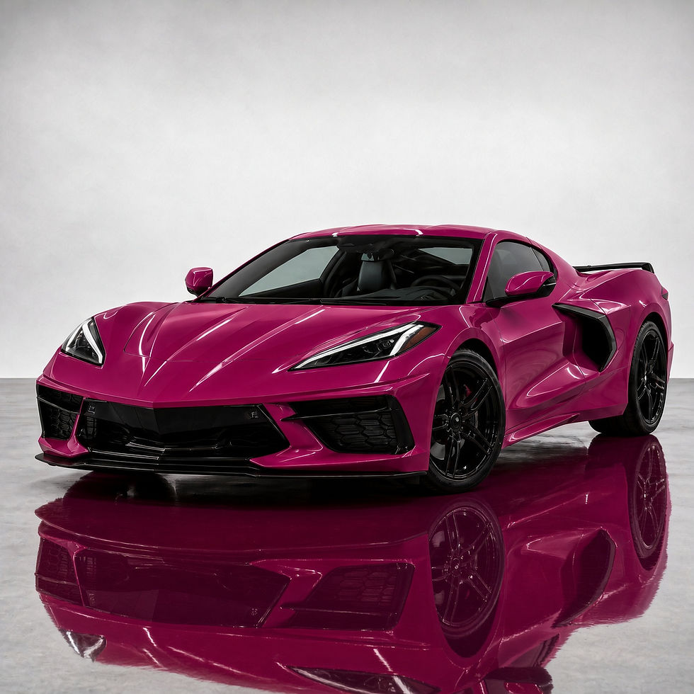 Star Ruby Red Color PPF applied to a Chevrolet Corvette, deep gloss ruby red finish by Bespoke Wraps