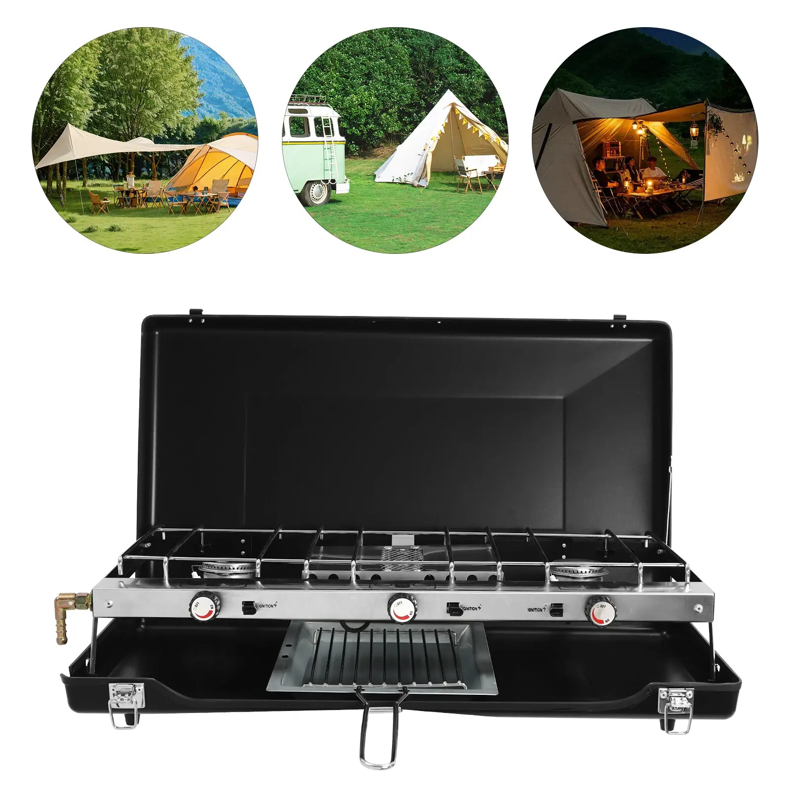 3-Burner Portable Camping Stove