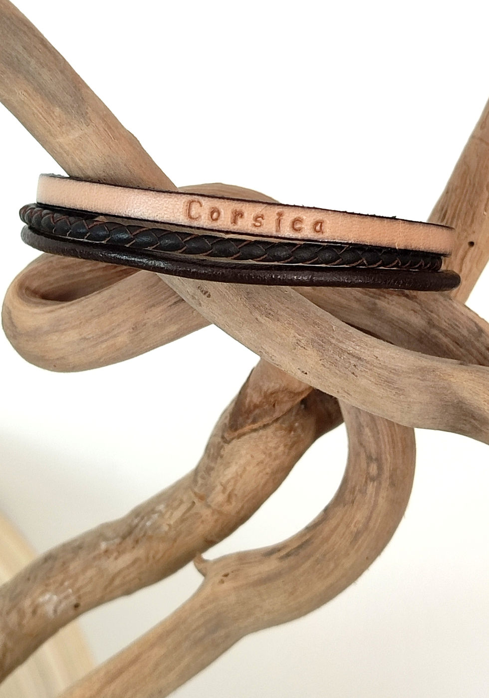 Miniature : Bracelet homme trio de cuir à personnaliser.