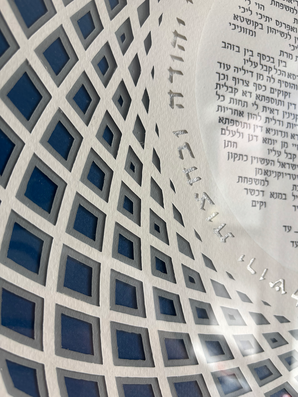 Thumbnail: Multilayer Geometric Ring Ketubah by YakirDesigns