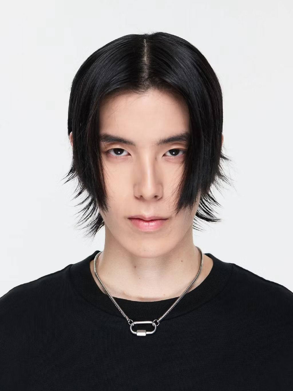 MIXTURE "MN031 圓身蛇鏈拼接旋轉開口扣純鋼項鍊"