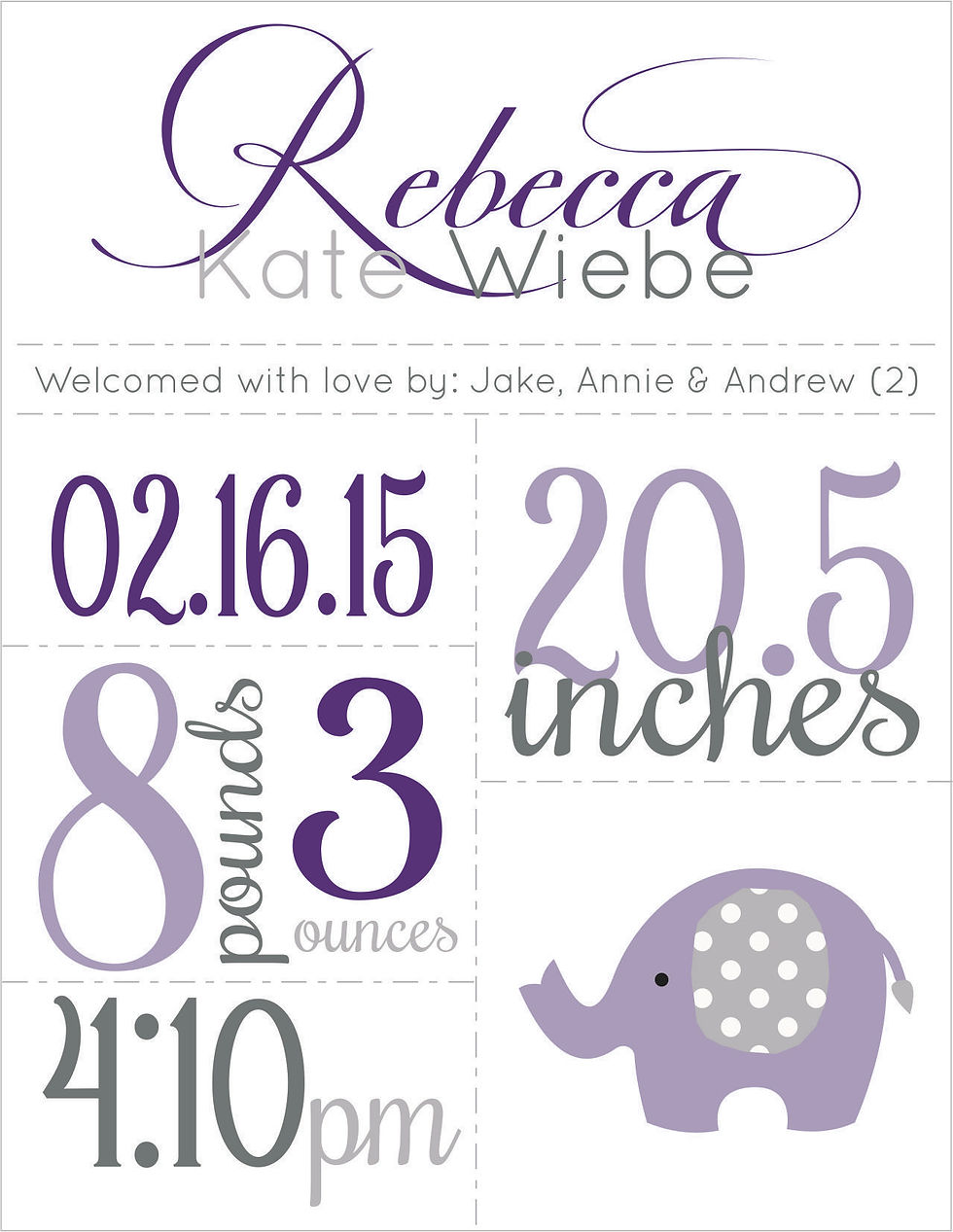 #46 - Rebecca Kate - $.70