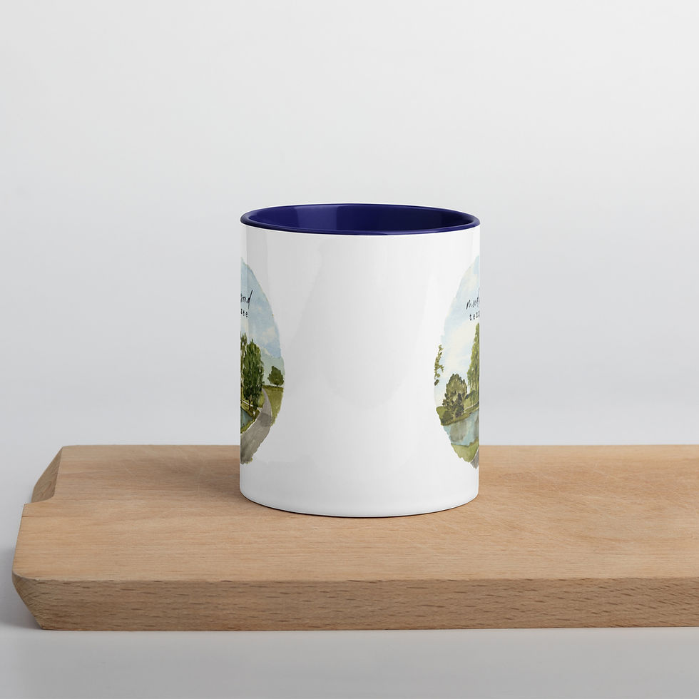 Thumbnail: Watercolor Muddy Pond Mug with Color Inside