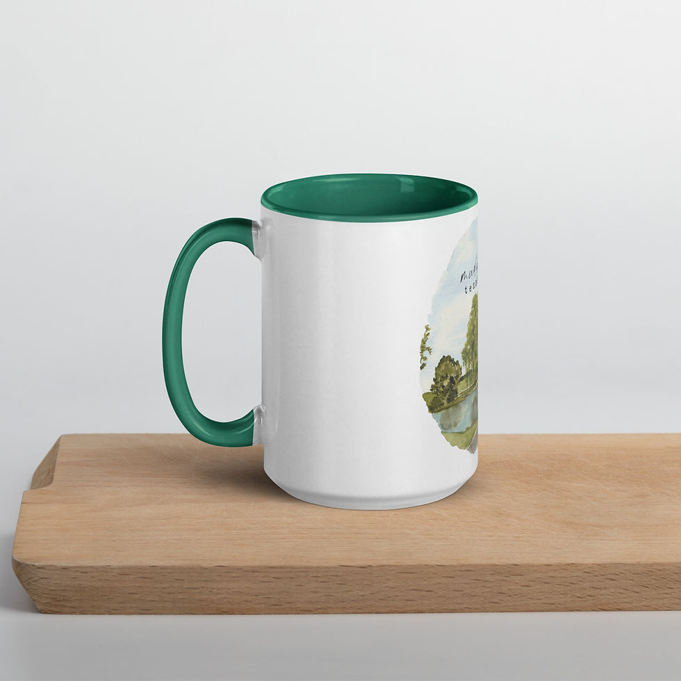 Thumbnail: Watercolor Muddy Pond Mug with Color Inside